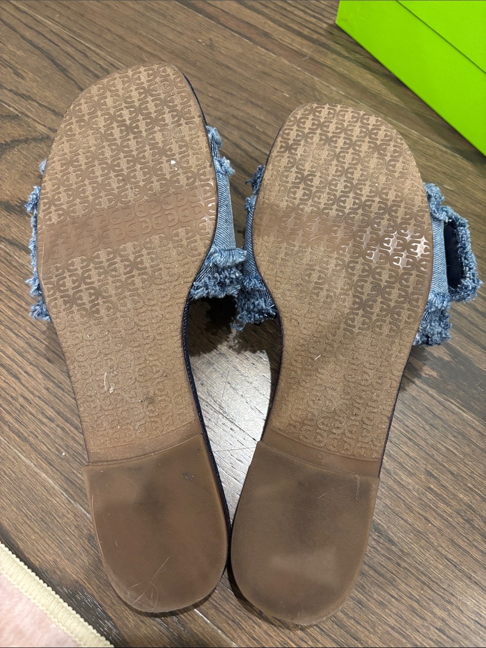 Sam Edelman Bambi Fray Slide Sandal, color: blue multi twill - Picture 6 of 11